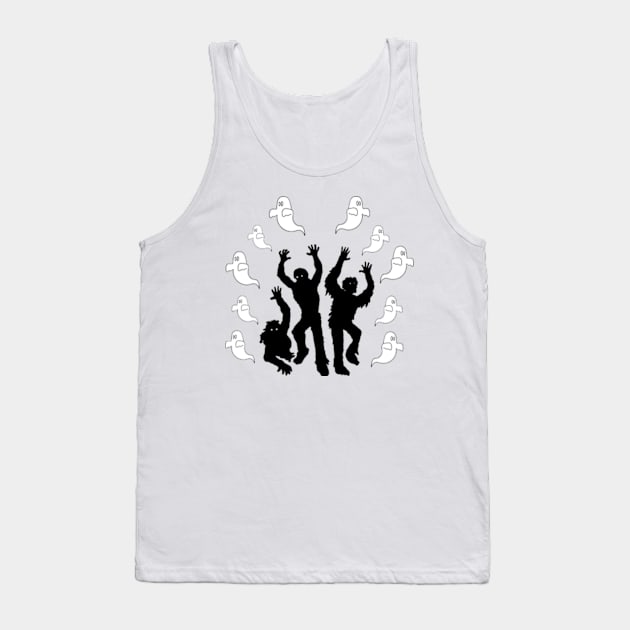 Zombie Halloween Tank Top by Dog and cat lover